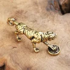 Ornamentos de latão/tigre de latão/animais/estátuas/modelos em miniatura, adequados para mesas de jantar em estilo vinta