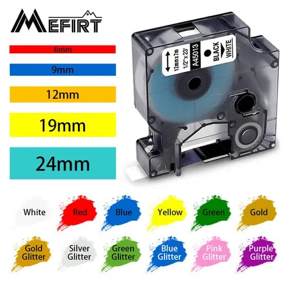 Fita De Etiqueta D1 6/9/12/19/24mm Compatível Com Dymo D1 45013 40913 43613 Recarga , Etiquetagem Para Fabricantes De Et