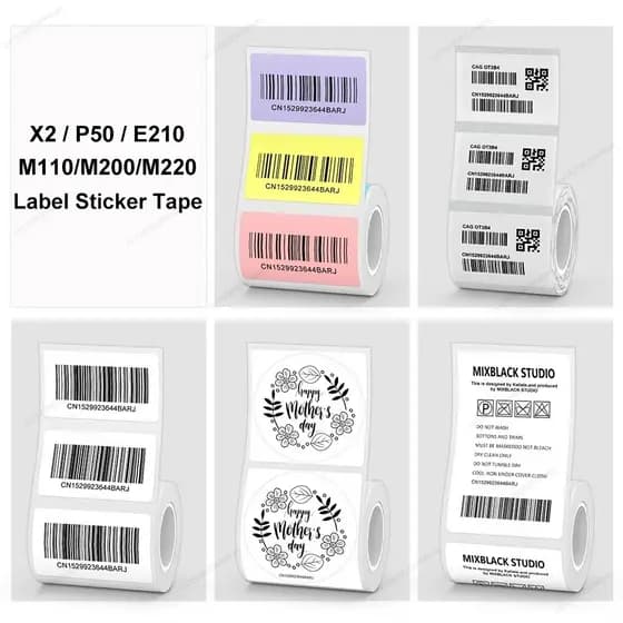 X2 Etiqueta Térmica Fita De Papel 40 * 30mm 50 Para Phomemo M110 M220 M200 Marklife P50 E210 Impressora De Etiquetas