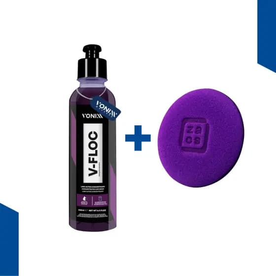 V Floc 240ml Vonixx Shampoo Automotivo Concentrado Brilho Intenso + Aplicador de Espuma Roxo Vonixx
