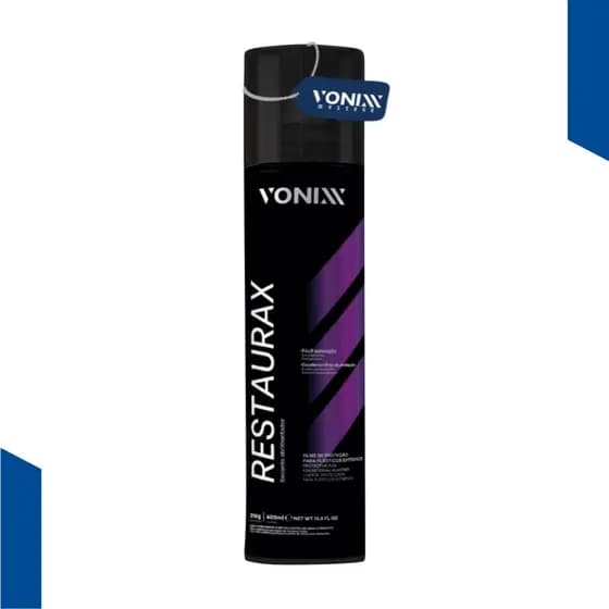 Restaurador de Plásticos Vonixx Restaurax Aerossol Brilho Intenso e Hidrorrepelente 400ml