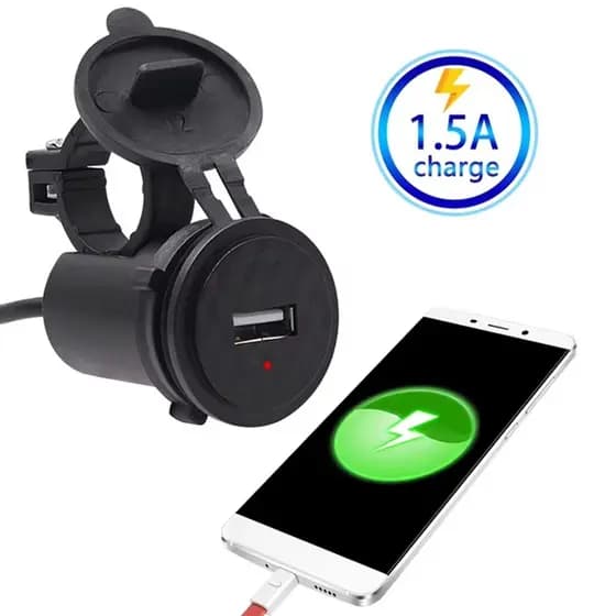 Carregador de telefone motocicleta 12v porta à prova d'água tomada usb guidão carregador de telefone