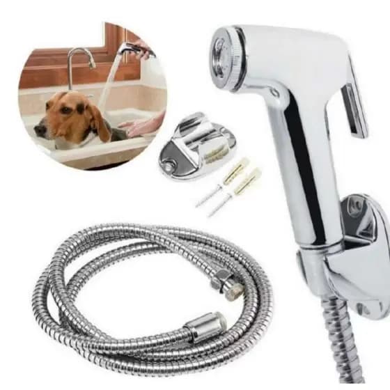 Ducha Higiênica em Inox 120cm Chuveirinho Higiênico para Banheiro Alta Pressão Mangueira Flexível