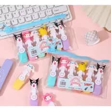 Kit  Pacotes/Com 6 Peças Mini Marcador De Texto / Kawaii Desenho Fofo Marca Texto