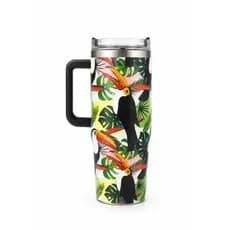 Copo Térmico com Alça – Estampa Tropical Tucano