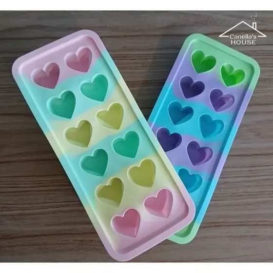 Forma de Gelo Silicone Molde Formato Coração Criativa Chocolate Confeitaria Resina 12 Cavidades