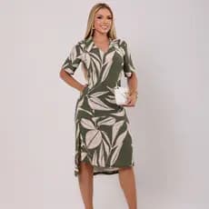 Vestido Estampado NÃO ENCOLHE Chemise Feminino Camisão SOLTINHO Plus Size