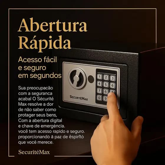 Cofre Digital Eletrônico Aço Resistente Segurança Prática
