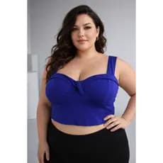 Cropped Plus Size Feminino Confortável Decote com bojo