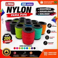 linha de nylon 200 jardas 12 unidades apronta entrega 0.40
