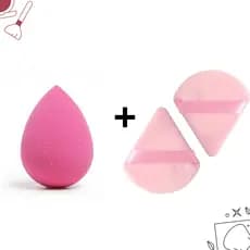 Esponja de Base Gota e Veludo Para Pó Iluminador Corretivo Blush/Contorno Kit para Maquiagem 3 Peças