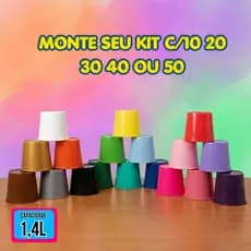 Kit Balde De Pipoca De 1,4L 10/20/30/40/50 -Varias cores, Lembrancinha Baldinho Varias cores