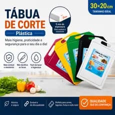 Tábuas De Corte Plástica 30x20cm 5mm-higiênica,atóxica