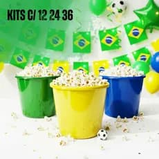 Baldinho Pipoca 1,4l Copa do Mundo, kits c/12 24 36