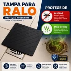 Protetor De Ralo Tampa Vedação Odor e Insetos 18cm