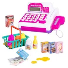 Caixa Registradora Infantil - Mercadinho Completo com 29 Peças e Cestinha - Calculadora