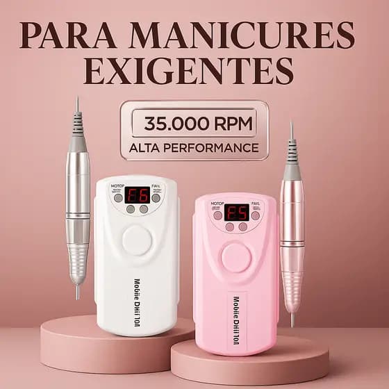 Lixadeira Portátil Motor 35.000 Rpm Unhas Elétrica Micro Profissional Sem fio