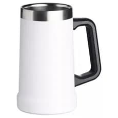 Caneca Térmica Inox para Cerveja 709ml com Alça – Branco