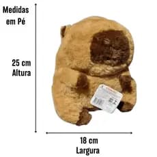 MOCHILA DE PELÚCIA PEQUENA- Estilo Capivara com Zíper