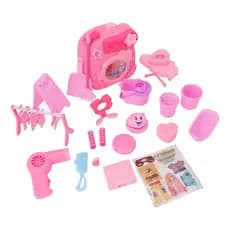 Rosa - Brinquedo Infantil Máquina de Lavar com Acessórios 30pcs