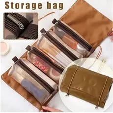 Bolsa Portatil Necessaire Estojo de Maquiagem Compartimento 4 em 1 Cosmético Viagem armazenamento saco de higiene Perfum