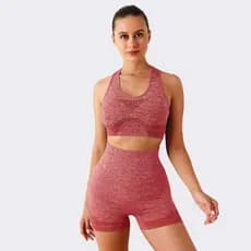 O novo Top Sports 2 Peças Conjuntos Academia Top academia Fitness Feminino kit Leggings Top Bra Shorts Levanta Bumbum Short de Academia