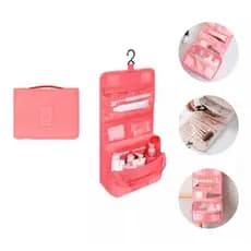 New Necessaire Organizadora Bolsa Viagem Higiene Pessoal Com Divisória Cabide Gancho Dobrável ABC