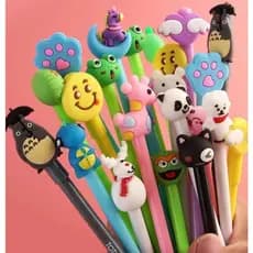 Kit 12 unidades Caneta fofa Criativa Gel Bichinhos Personagens Animadas Kawaii  12 modelos diferentes - Promoção