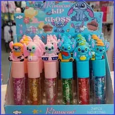 Lip Gloss Brilho Labial Angel e Stchit e Outros Personagens Com Glitter Coleção Rimocoo