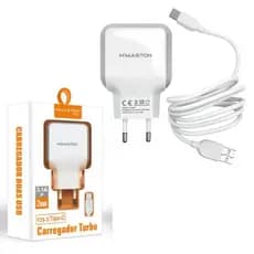Carregador Turbo 4.1A 2 USB + Cabo Lightning H’Maston