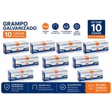 Grampo 26/6 Galvanizado BRW 10 Caixas com 5000 Grampos GR5000