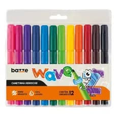 Caneta Hidrográfica Grossa 12 cores Bazze Wave 901682