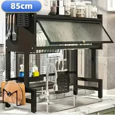 Escorredor De Louça De Pratos Cozinha Suspensa Modular Organizador Estante de Asfalto Duplo Com Porta 85cm