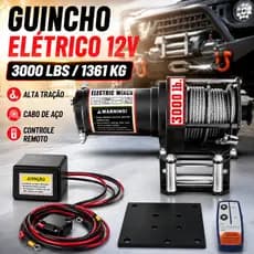 Guincho Elétrico 12v Quadriciclo Jipe Jeep Gaiola 3000lbs(1361kg)