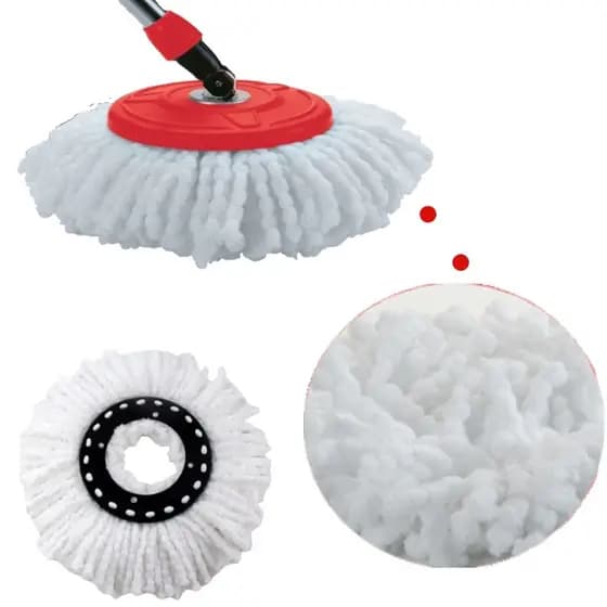 Refil de Mop Giratório 360º Esfregão Microfibra Alta Absorção Lavável  8 e 12 Litros Sete Estrelas