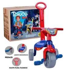 Triciclo Tchuco Herois Super Teia Spider com Haste Samba Toys
