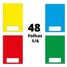 Caderno Capa Dura Costurado Brochura 48 Folhas 1/4 Cores Sortidos Escolar