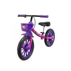 Bicicleta Infantil Equilíbrio Balance Feminina Sem Pedal Aro 12 Nathor