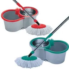 Mop Esfregão Giratório Inox Balde e Refil de Microfibra Cesto de Alumínio 8 Litros Sete Estrela