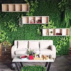 Kit 10 Placas de Grama Artificial Buchinho Jardim Vertical Muro Enfeite Parede Tapete 40x60