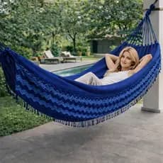 Rede De Dormir Descanso Jeans Gigante Resistente Algodao Deluxe atacadao