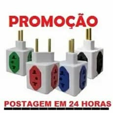 Adaptador Benjamim Cubo 4 tomadas 110/220v- Cores Sortidas