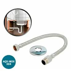 Engate SoquetebFlexível Trançado 40cm /60 cm MEGA (Água quente/fria)
