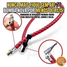 Bico Mangueira de Reposição p/Bomba De Pneu de ar Pneu Carro Moto Bike 50 cm mega