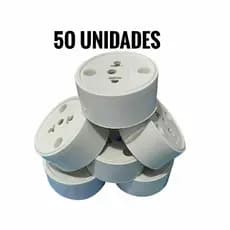 Kit 50 Tomada Sobrepor Redonda Padrão Antigo 2P+T MB10A/20A