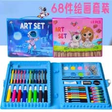 Estojo Maleta de Pintura Infantil 68 Peças | Kit Desenho Educativo para Crianças | Presente Criativo
