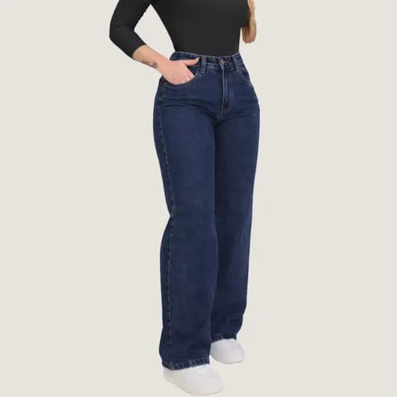 Calça Jeans Feminina Pantalona Wide Leg do 34 ao 54 (plus size) Elegante E Moderna
