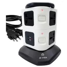 Torre De Tomada Elétrica Com 3 Entradas Universais E 2 Usb - OI-TO 128