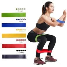 Conjunto 5 Faixas Elásticas Mini Band – Treino em Casa, Funcional e Fisioterapia
