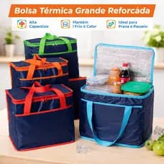 Bolsa Térmica 40L Grande Lancheira Térmica Praia Porta Marmita Bebidas Praia Camping delivery